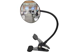 Ampper Glass Clip On Rear View Cubicle Mirror, Flexible Convex Security Mirror for Personal Safety Desk Rearview Monitors or Anywhere (3.75", Round)