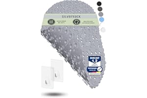 SilverRack Tappetino da bagno 69 x 36 cm (grigio effetto pietra), antiscivolo, vasca da bagno, senza BPA, resistente alla muffa e lavabile in lavatrice, tappetino da bagno antiscivolo