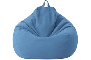 Fiacvrs Coprisedia a sacco per poltrona, poltrona a sacco senza imbottitura per interni ed esterni, per adulti e bambini, per interni e soggiorno, 99x119 cm (blu)