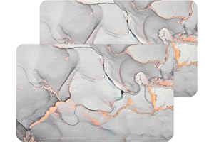 JAOBHAHY 2 Pezzi Tappetino Scolapiatti,Super Assorbente Scolapiatti da Lavello,Tappetino per Scolapiatti Antiscivolo,Ecologico,Antiscivolo Assorbente Tappetini per Caffè Tappetino(60 X 40cm)