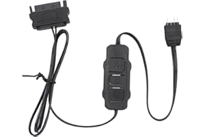 BEWINNER Kontroler ARGB 5V 3-pinowy Zasilacz SATA ARGB Light Stripe Remote Controller, ARGB PC Fans Kit Controller for PC Rainbow LED Strip, Komputerowe Wentylatory ARGB (BLACK)