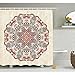 Produktbild Mandala Dekor Kollektion, Orientalische Mandalas Abbildung Vintage Style Boho Kunst geometrischen Formen, Muster, Bild, Polyestergewebe Badezimmer Duschvorhang, Set mit Haken, Rot Creme Grün 66" x 72"