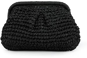 LHHMZ Straw Clutch Purse for Women - Woven Dumpling Clutch Summer Beach Shoulder Handbag