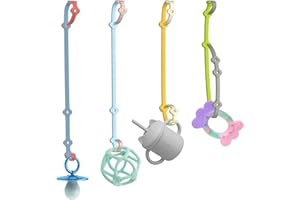 Towwi Cup Catcher,La Cadena De Chupete para Mordedor Correa de Chupete Ajustable para Cochecito, Juguete para Bebé,Vasos de Bebida, Silla de Bebé, Silla de Coche