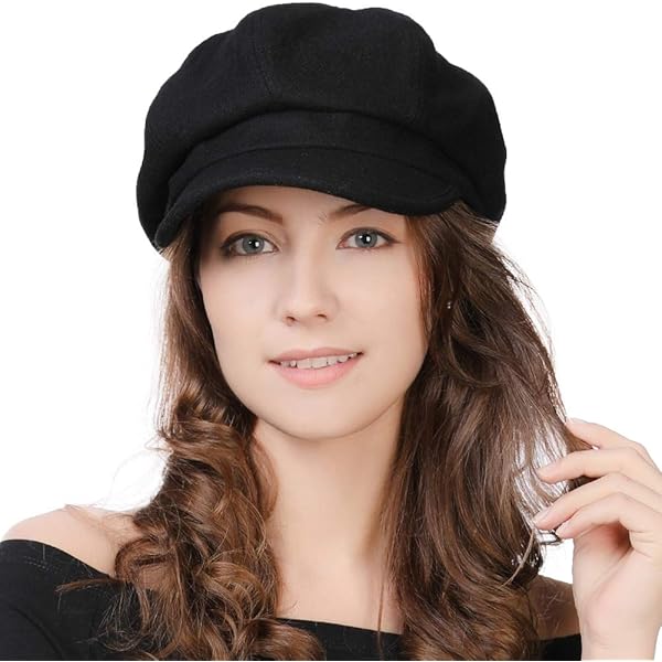 Womens 1920s Winter Elegant Cable Flower Knitted Newsboy Cabbie Cap Beret Hat, Warm Lined Crochet (Hot Pink, One Size) At Women's Clothing Store