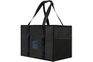 Foodpluss Thermal Food Delivery Cool Bag - Insulated Pizza Box Carrier Uber Eats & Just Eat, Deliveroo - Hot/Cold Cooler for Takeaway, Catering, Restaurants, Grocery Shopping, Picnic Outdoor