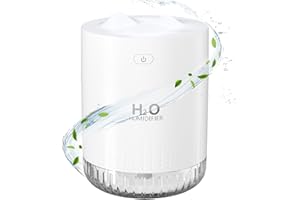 BAMCOO Umidificatore Ambiente Mini umidificatore ambiente bambini 2 modalità di Nebbia Super Silenzioso con luce notturna a LED, per ufficio, cameretta del bambino, auto