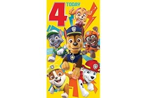 Danilo Promotions Ltd Psi Patrol oficjalna kartka urodzinowa, 4 dzisiaj, wiek cztery kolory PA063