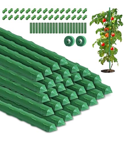 20 Pezzi Kit Supporto Per Piante Regolabile - Bastoncini 30 Cm, Anelli E Clip Per Orchidee, Pomodori, Rose Con Etichette - 3
