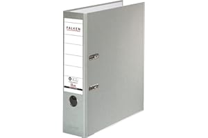 Briefordner - Raccoglitore ecologico originale Falken Recycolor, con rivestimento esterno in carta colorata da 8 cm, formato DIN A4, colore: Grigio