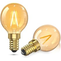 Luxvista Lampadina LED E14 1,5W Luce Calda 2200K, Stile Vintage Ambra, Equivalente a 20W, Forma Piccola G40 per Lampadari e Luci Decorative, Confezione da 2