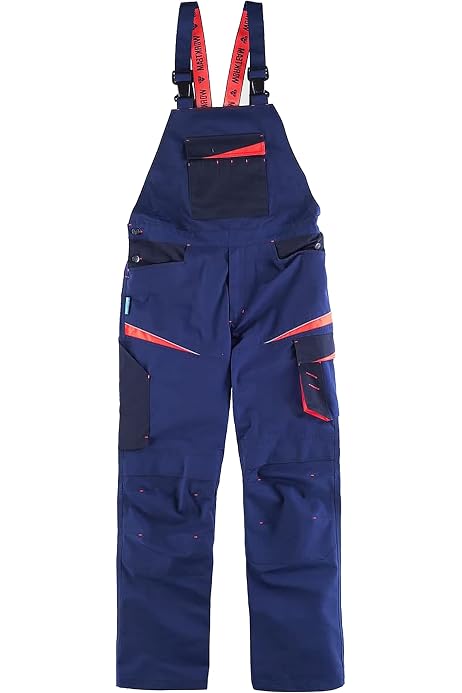 Workteam Pantalón De Trabajo Unisex – Tejido Elástico, Cremallera Metálica Y Múltiples Bolsillos (Carga, Espátula Y Traseros) – Azafata+Negro