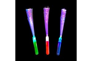 BF Souvenirs 3 Stück LED Leuchtstab Glasfaser Blinkstab Partystab Leuchtwedel 36cm in 3 Farben - Hochzeit Konzert Party Geburtstag Firmenfeier