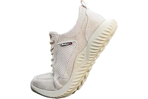 Qfeng Safety Shoes Work Boots Ultra Lightweight Composite Toe Cap Steel Toe Safety Hiker Shoes Black Spring and Summer