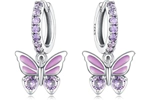 CYMYSS Ohrringe Silber 925 Hängend Zirkonia Earrings Ohrhänger Silber 925 Hängeohrringe für Damen Geschenk für Frauen Freundin Mama