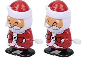 PRETYZOOM 2Pcs Weihnachten Aufziehspielzeug Weihnachten Uhrwerk Spielzeug Cartoon Santa Party Bevorzugt Neuheit Springen Spielzeug Strumpfwaren für Weihnachten Geburtstag Thanksgiving