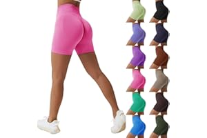 Vertvie Scrunch Butt Shorts Radlerhose Damen Kurze Leggings High Waist Yoga Sport Shorts Sommer Blickdicht Laufhose Booty Hotpants Nahtlose Leggins für Gym, Fitness, Jogging, Biker