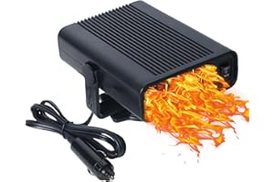 DSLIHA Car Heater, 12V 120W Portable Car Fan, 2 in 1 Heating/Cooling Air Heater with Plug-in Cigarette Lighter, Fast Heating Defrost Defogger Automobile Windscreen Fan (B-02)