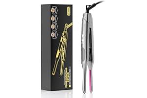 DMOPRDNB Pencil Flat Iron, T-Buy 2 in 1 Hair Straighteners and Curler for Short Hair and Men Beard, Mini Hair Straightener for Edges, Fast Heat Up and Dual Voltage