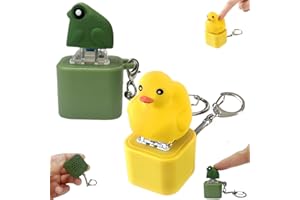 MAGIMAGI Duckeys & Frösche Quaken Schlüsselanhänger, 2 Stücke Frösche Duckey Fidget Toys, Anti Stress Spielzeug mit Bunten Lichtern und Sound, Konzentrationshilfe