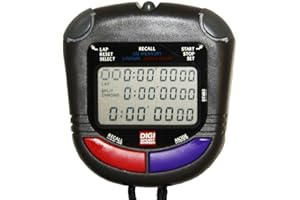 ‎SCHÜTT Schütt DIGI Stoppuhr PC-91 (60 Memory Speicher | Uhrzeit & Datum | Dualtimer) - Digital Profi Stoppuhr mit Druckpunktmechanik | spritzwasserfest | Trainer