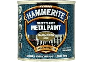 Hammerite 5084818 012 Hammered Metal Paint, 250 ml, Gold