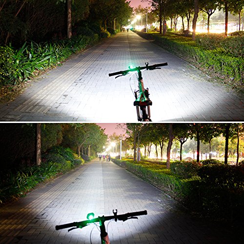 SecurityIng® 1800 Lumen 4 Modi 2X XM-L2 LED Fahrrad Licht Special Design Super Bright Fahrrad-Licht-Lampen LED-Scheinwerfer LED-Scheinwerfer Taschenlampe mit 8.4V 4000mAh Akku & Ladegerät (Black) - 6