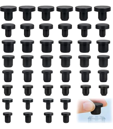mawmuaw 25 stuks rubberen stop, ronde siliconen stop, zwarte rubberen stop, waterdichte afsluitdoppen, rubberen stop, rubberen stop, gatstop voor flessen met 12-13 mm gat, meubels, eindkappen, buizen