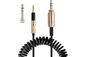 WEISHAN HD599 SE Coiled Audio Cable Replacement for Sennheiser HD598, HD599, HD569, HD579, HD518 Headphones, 2.5mm to 3.5mm Extension Aux Cord Wire 5ft to 16ft