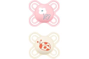 MAM Chupete, Recién Nacido, 0-2 Meses, Tetina Extra Delgada y Flexible de Silicona Skin Soft Silicone de Fácil Aceptación, con Caja Autoesterilizadora, MAM Perfect, Rosa Mate, Pack 2uds