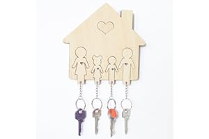 JR Maderas Llaveros Pareja de Madera - Colgador Llaves Pared de Madera - Regalos para Parejas Aniversario - Llaveros Casa Nueva Regalos Originales para Mujer y Hombre - Llavero de Pared para un Hogar.