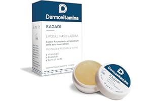 Dermovitamina Ragadi Naso Labbra - Lipogel per Naso e Lembi Screpolati - Balsamo Labbra Riparatore - Idrata e Nutre in Profondità - Formula Delicata Senza Aroma - 8 ml