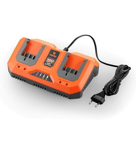 Batterie Fuxtec 20V 5Ah FX-E1B5AH - Lithium-ion Pour Outils De Jardin Sans Fil - Compatible Gamme Fuxtec 20V - Charge Rapide 150min - Indicateur LED