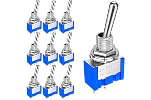 GUUZI 10 sztuk 6A/125 V 3A/250 V ON/OFF Miniaturowy Przełącznik Dźwigniowy 2 Zaciski 2 Pozycja SPST Przełącznik Dwupozycyjny MTS-101