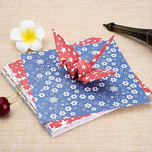 eBoot 72 Blatt Origami-Papier 15 x 15 cm im 12 Unterschiedliche Farben und Muster - 2