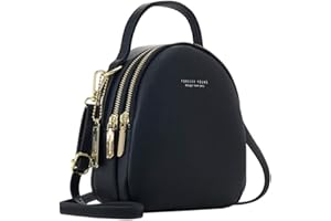 Katech Mini Sac à Dos Cuir PU Femmes Filles, Sacs à Main Portés Dos Loisir avec Bandoulière Amovible, Petit Sac D'école Étanche Voyage/Promenades