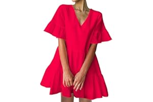 FANCYINN Robe de Femme Courtes Mini Casual Robe