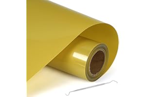 NCRGB Rouleau Flex Thermocollant pour Tissu Vinyle Or Terreux 30.5×200cm(avec Arochet) Tissus Vinyle Thermocollant pour Cricut Machine de Découpe Silhouette,pour T-Shirts,Autres Textiles
