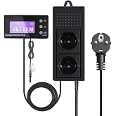 Luxvista Thermostat Plug 220V Reptiles Terrarium Thermostat with Timer Digital Temperature Controller Plug, with Probe for Aq