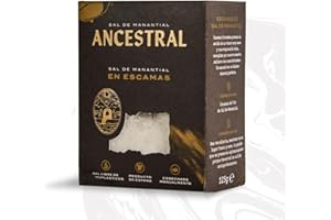 ANCESTRAL Escamas de Sal de Manantial 100% Ecológica. Sal sin refinar ni Microplásticos. Ideal como sal de mesa. Textura Crujiente y Delicada.