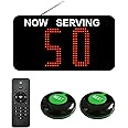 CYSSJF Queue Management System| 2 Digit Queuing Number Calling System Cafe Bar Clinic Restaurant Pager Buzzer System | Press Button Number Show Next |1 Number Display+2 Call Buttons (English Voice)