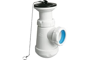 JIMTEN Jimtem 004036 Sifon Lavabo-Bide S-84, Botella Corto Extensible, 1 1/4 X 63, Blanco