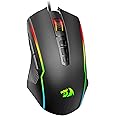 Redragon Gaming Mouse, RGB Gaming Mouse Wired with 9 Programmable Macro Buttons, Chroma RGB Backlit, 8000 DPI Adjustable, PC Gaming Mice with Fire Button for Windows/Mac, Black, M910-K