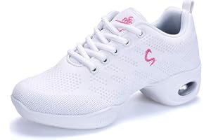 SSRSH Femme de Danse Gros Talon Semelle Souple Mesh Respirant Chaussure de Sport Walking Fitness Gym Danse Hip Hop Jazz Casual Basket Mode Grande Taille 34-42