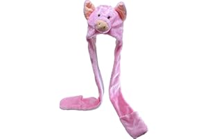 JK Home Déguisement Enfant Adulte Bonnet Animal Peluche 3 en 1 Chapeau d'hiver Echarpe Gants