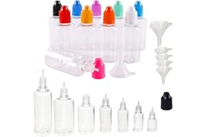 XIAONAN 5 x 5ml Tropfflaschen aus PET – Wiederverwendbar, mit Schraubverschluss und Trichter, Transparent – Leere Kunststoffflaschen