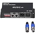 DMX Decorder, DMX 512 LED Decoder Controller, 4 Channels Driver RGBW LED Strip Light DC12V-24V with English User Manual, Studio Recording Equipment(4A per Channel)