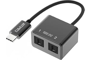 Cubilux Adapter USB C na Dual SPDIF [192 kHz / 24 bit ] do iPad 10 iPad Pro/Air 5 4/Mini 6 MacBook Mac Samsung S24/S23/S22/S21 Pixel 8/7/6 Pro typ C na podwójnym optycznym rozdzielacz audio TOSLINK