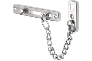 MOOCHE 17cm Türkette, Edelstahl Türschloss Edelstahl Türkettenschlösser mit Sicherheitsfeder, Anti-Diebstahl Druckverschluss, Kettenschlösser für Innentür und Extra Haustürschloss mit Geboht