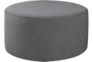 HOOWARM Terciopelo Funda Otomana Elástica Redonda Funda De Puff Modernas Funda Reposapies Polvo Retirable Lavable Funda De Reposapiés Cubierta Taburete Ottoman Cover para Sala (Color : A15, Size : 76-104cm/